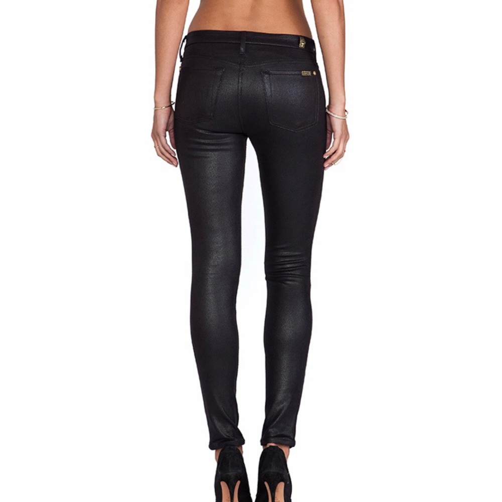 7 For All Mankind Crackle Leather Skinny Jean - Picture 3 of 8